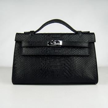 HKL220BSS010 Hermes Kelly 22CM Black Snake Stripe